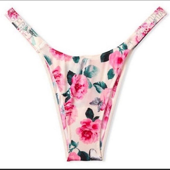 COPY - Victoria Secret VERY SEXY Bombshell Shine Strap Brazilian Panty Pink Flo… - Picture 2 of 4